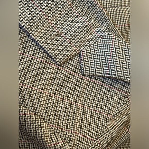 Brooks Brothers 346 Wool Brown Red Tan Plaid Men’s Sport Coat Blazer Size 44R - Picture 3 of 8